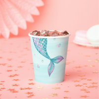 Mermaid Tail Under the Sea Birthday Paper Cups