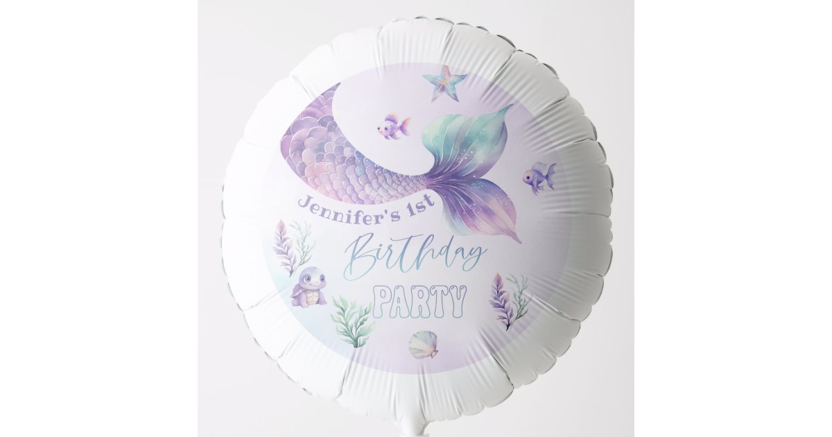 Mermaid tail Under the sea birthday party Balloon | Zazzle