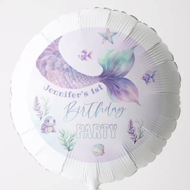 Mermaid tail Under the sea birthday party Balloon | Zazzle