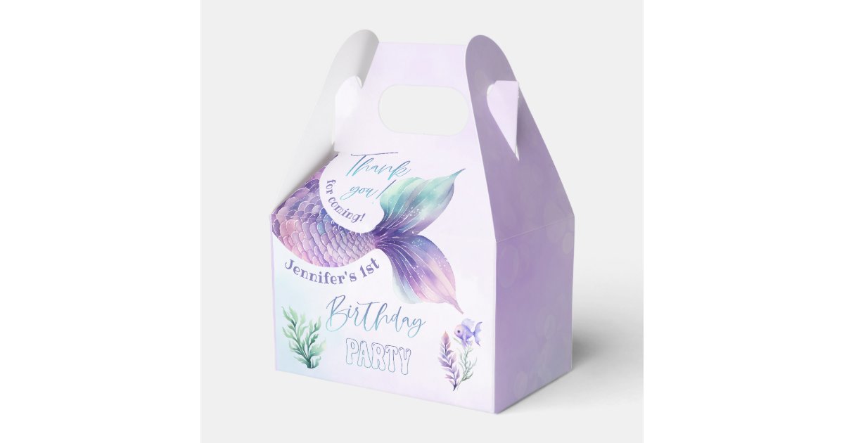 Mermaid tail Under the sea birthday party Favor Boxes | Zazzle