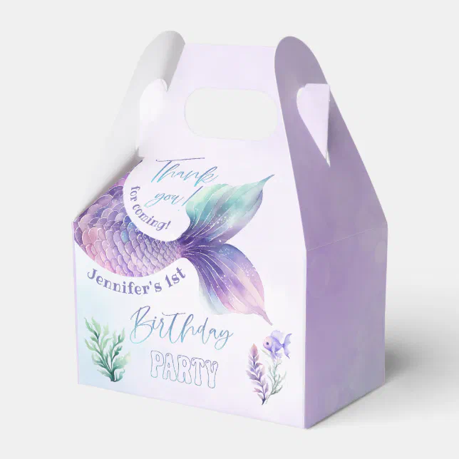 Mermaid tail Under the sea birthday party Favor Boxes | Zazzle