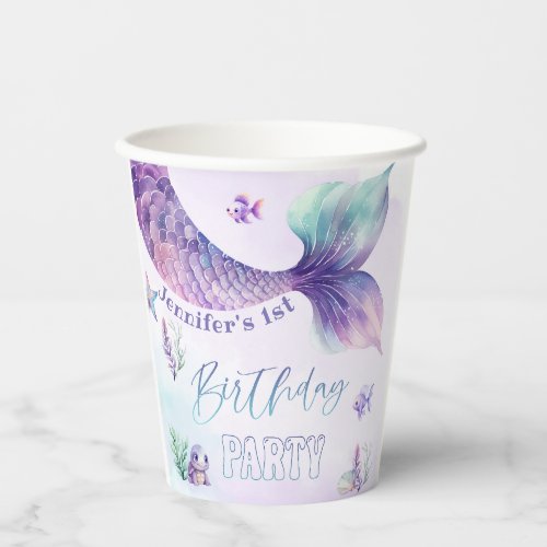 Mermaid tail Under the sea birthday party Paper Cups