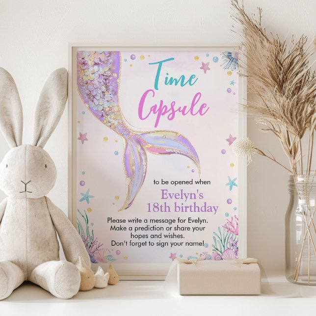 Mermaid Tail Under the Sea Birthday Time Capsule Poster (Creator Uploaded)