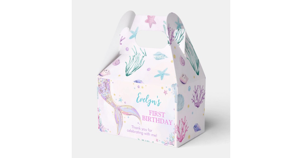 Mermaid Tail Under the Sea Girl Birthday Favor Boxes | Zazzle