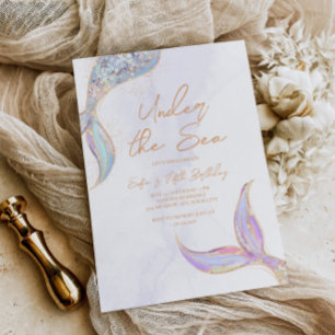 Mermaid Tail Under the Sea Invitation