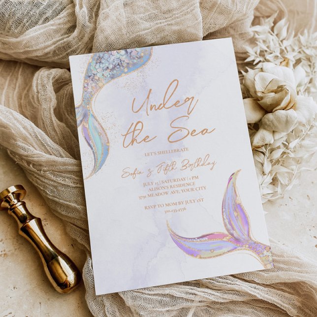 Mermaid Tail Under the Sea Invitation (Creator Uploaded)