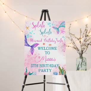 Mermaid tail Watercolor Birthday Under the Sea Foam Board