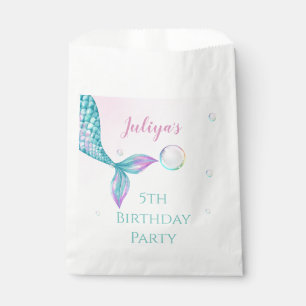 Mermaid Tail with bubbles Birthday  Favor Bag