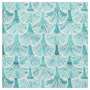 MERMAID TAILS Aqua Fish Scale Pattern Fabric