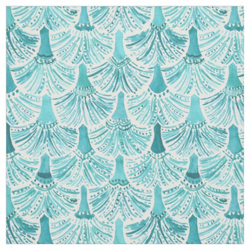 MERMAID TAILS Aqua Fish Scale Pattern Fabric