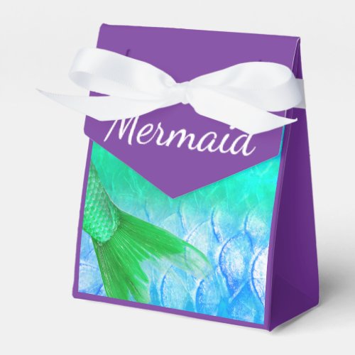 Mermaid Tails  Scales Teal Purple Favor Boxes
