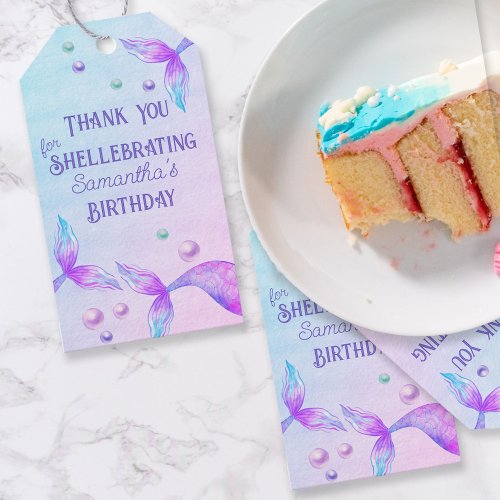 Mermaid Tails Thank You Shellebrating Party Favor Gift Tags