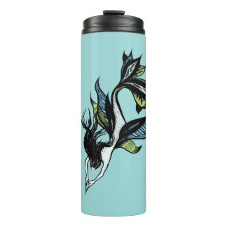Mermaid Tattoo Style - Fantasy Ink Drawing Thermal Tumbler