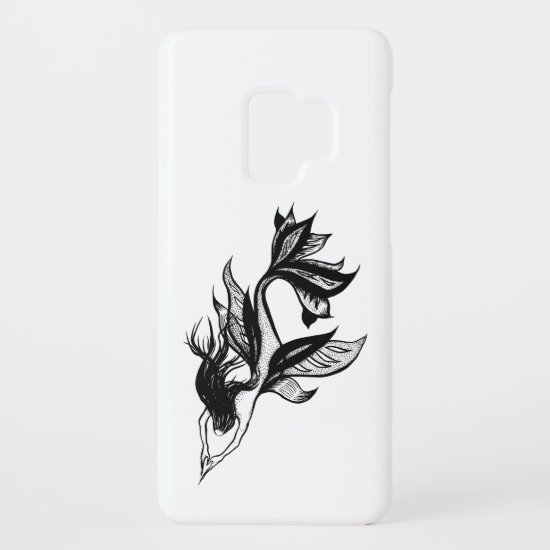 Mermaid Tattoo Style Stipple Shaded Ink Drawing Case-Mate Samsung Galaxy S9 Case