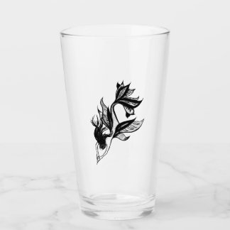 Mermaid Tattoo Style Stipple Shaded Ink Drawing Glass