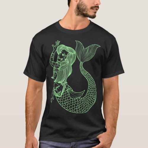 MERMAID TATTOO  Vintage Mermaid Art Gift For Women T_Shirt