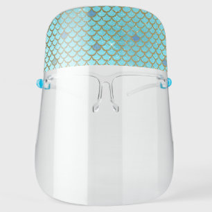 Mermaid Teal Blue  COVID-19 Girly Corona Virus Face Shield