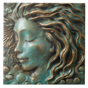 Mermaid Teal Bronze 3D Effect Ceramic Tile
