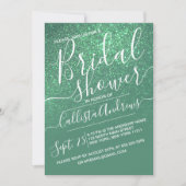 Mermaid Teal Sparkly Glitter Ombre Bridal Shower Invitation (Front)