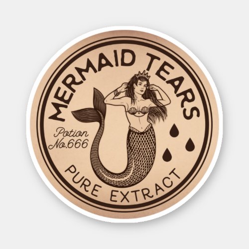 Mermaid Tears Potion Vintage Label Sticker