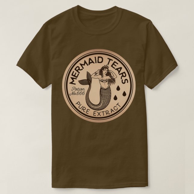 Mermaid Tears Potion Vintage Label T-Shirt (Design Front)