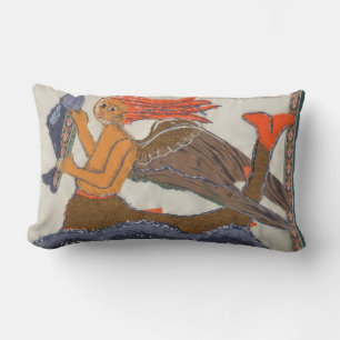 Mermaid Textile Art Lumbar Pillow