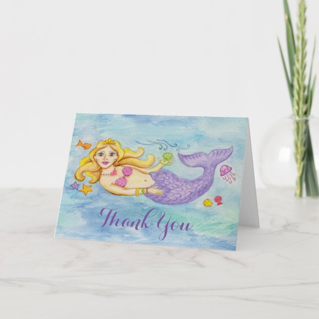 Mermaid thank you card (Front)