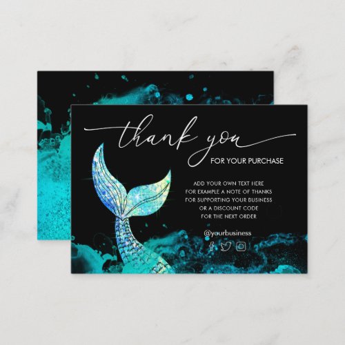 mermaid thank you card