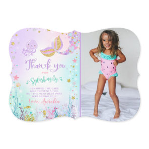 Mermaid Thank You Card Under The Sea Thank You