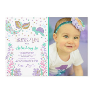 Mermaid Thank You Card Under The Sea Thank You
