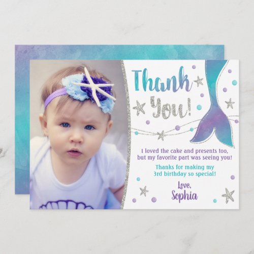 Mermaid Thank You Card _ Under the Sea Thank You