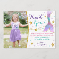 Mermaid Thank You Card - Under the Sea Thank You