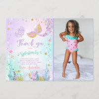 Mermaid Thank You Card Under The Sea Thank You