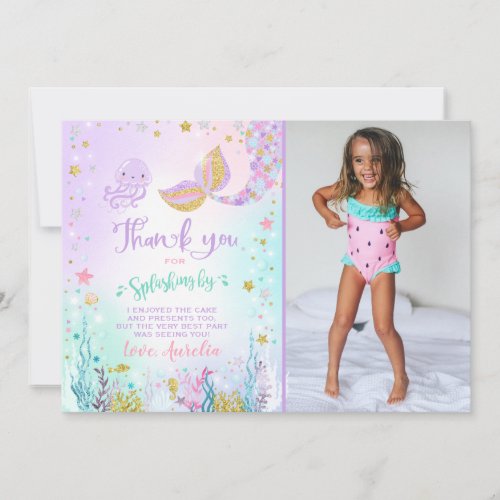 Mermaid Thank You Card Under The Sea Thank You