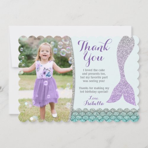 Mermaid Thank You Card _ Under the Sea Thank You