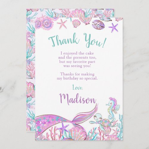 Mermaid Thank You Cards