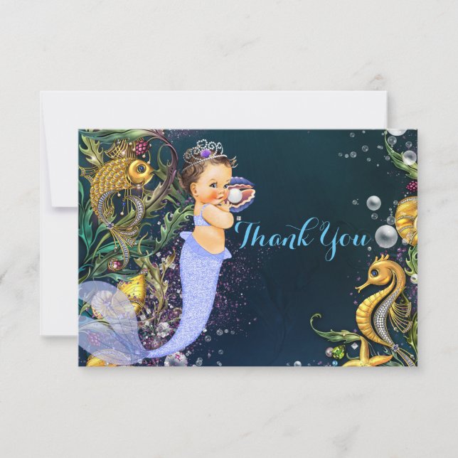 Mermaid Thank You Cards (Front)
