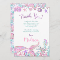 Mermaid Thank You Cards