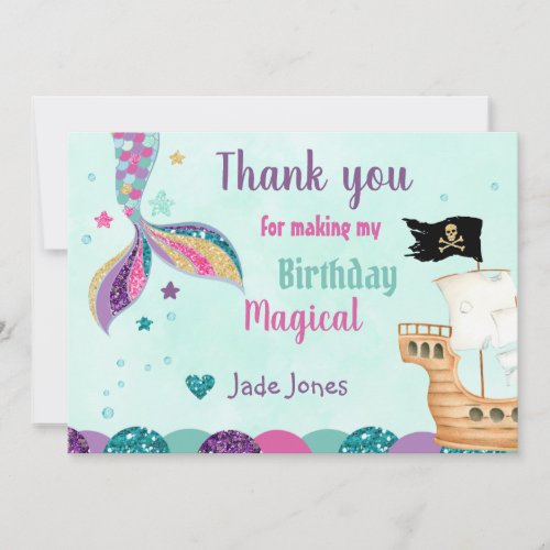  Mermaid Thank you Cards Mermaid Birthday Cards Invitation