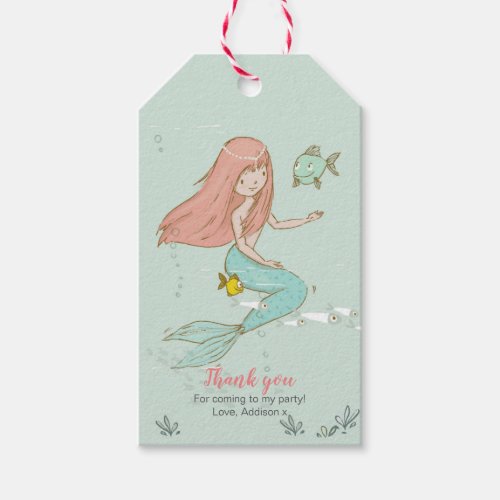Mermaid thank you favour tags