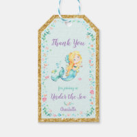 Mermaid Thank You Note Favour Gift Tags Birthday