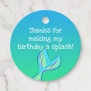 Mermaid Thanks Favor Tags