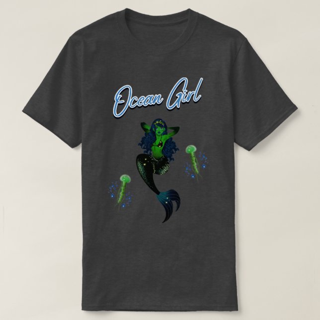 Mermaid The Ocean Girl T-Shirt (Design Front)