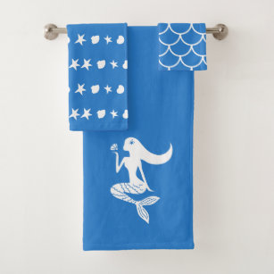 Mermaid themed bath discount towels