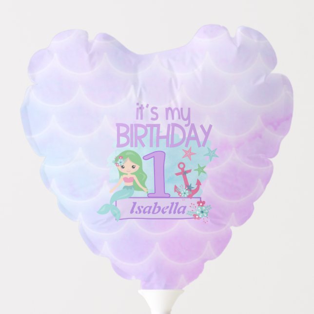  Mermaid themed birthday  Balloon (Front)