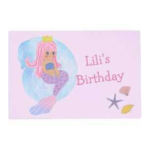 Mermaid Themed Birthday Bash  Placemat