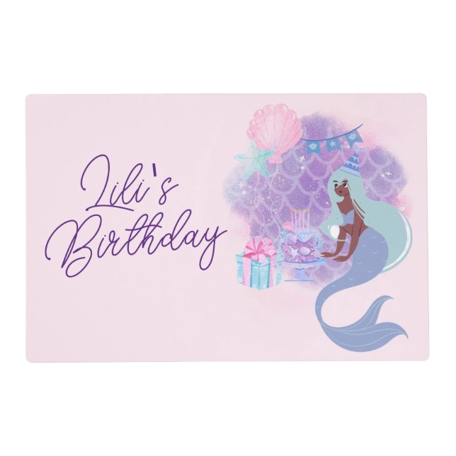 Mermaid Themed Birthday Bash  Placemat (Front)