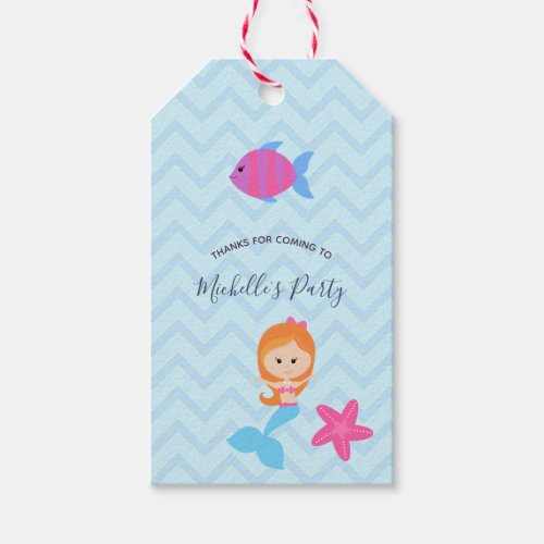 Mermaid themed Birthday Party Guest favor Gift Tags