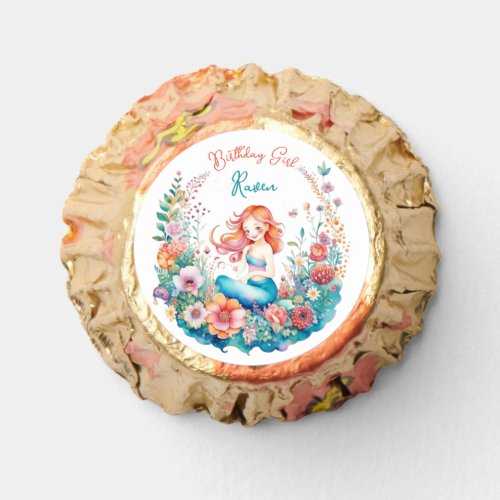 Mermaid Themed Girls Birthday Party Treats Reeses Peanut Butter Cups