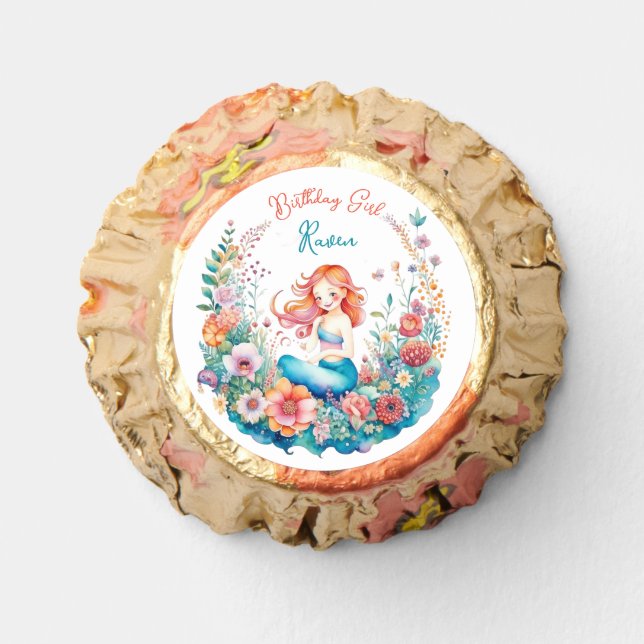 Mermaid Themed Girl's Birthday Party Treats Reese's Peanut Butter Cups (Front)